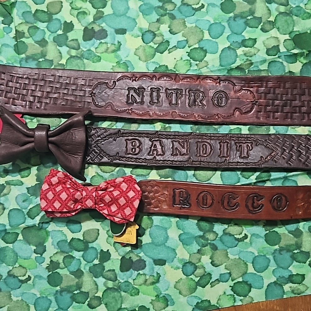 Tooled Leather Handmade Customized Dog Collars🐶Made just for you 🎀 New🎀